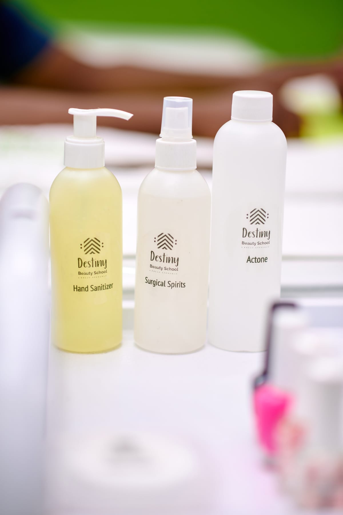 Three bottles labelled 